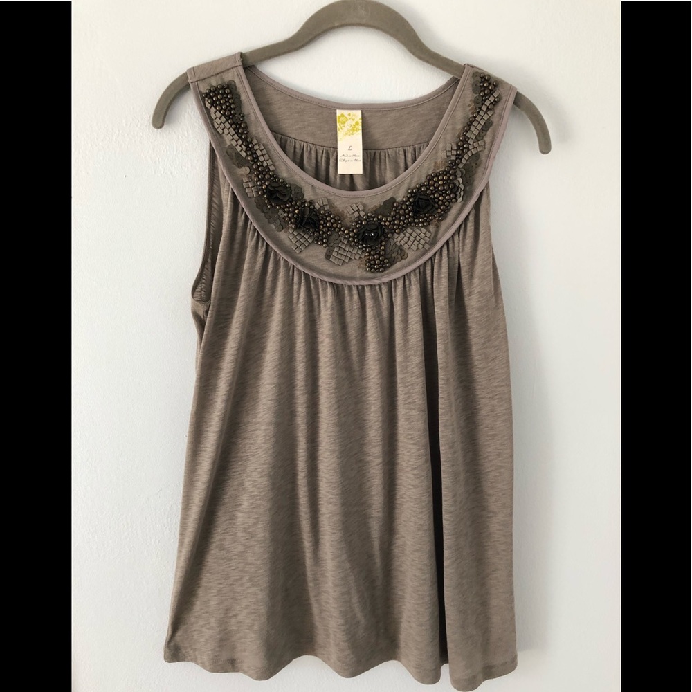Anthropologie Embellished Tank Top